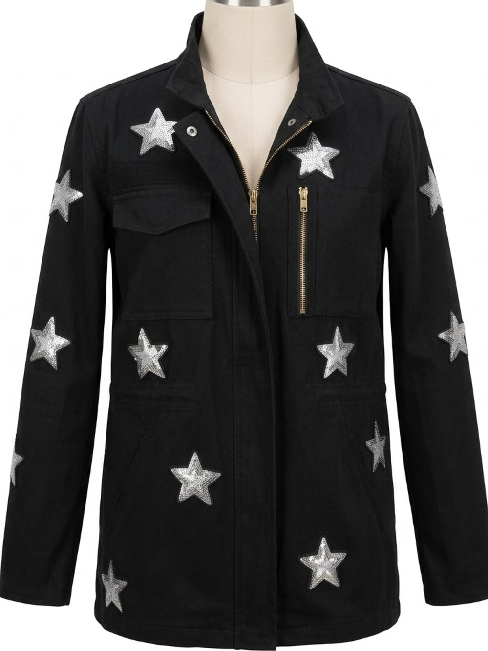 BuddyLove Alyssa Star Patch Cargo Utility Jacket Small